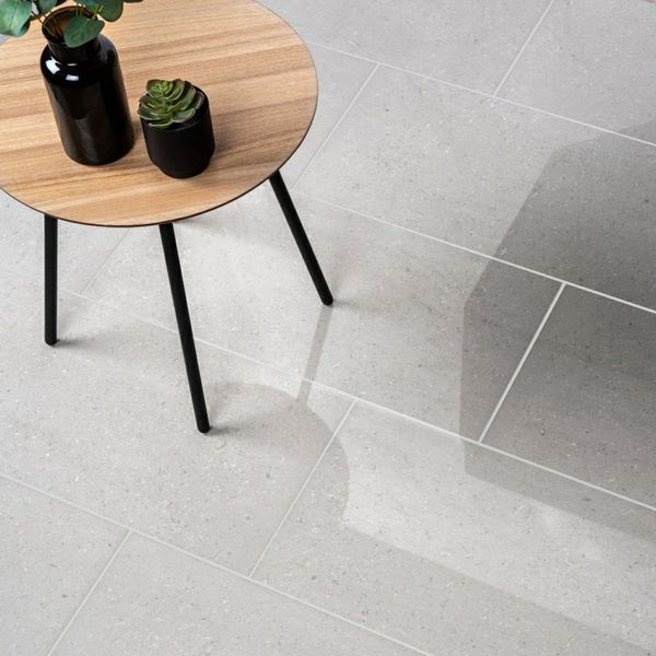 Windsor Silver Grey Stone Effect Polished 600x300 Tiles