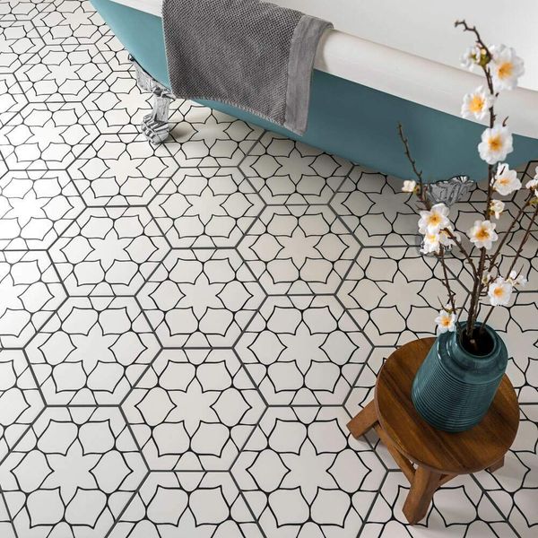 Kerala Hexagon White Tile