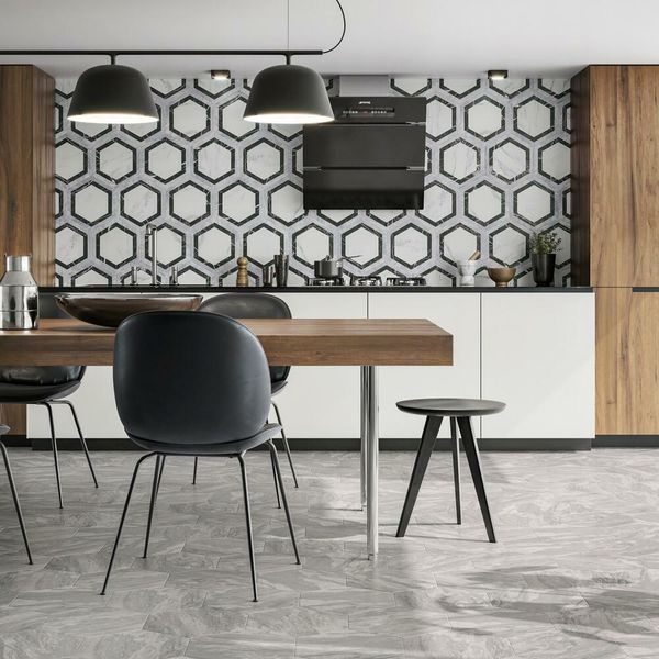 Agra Hex Marble Effect Tile