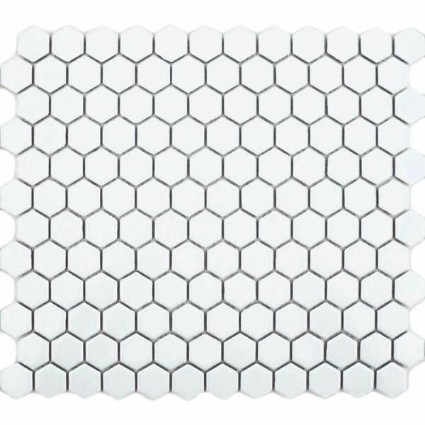 Pixel White Hexagon Gloss 23x23